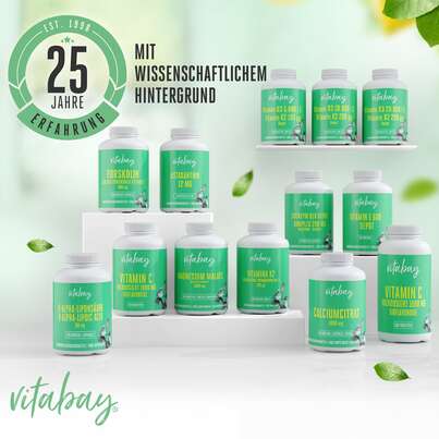 Sie sehen eine Packung Vitabay Vitamin B12 Depot 1000 mcg Lutschtabletten, Produktbild: 05 Vitabay Vitamin B12 Depot 1000 mcg Lutschtabletten, A-Nr.: 5878434 - 05