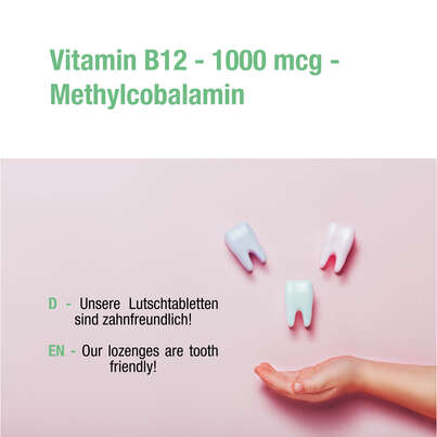Sie sehen eine Packung Vitabay Vitamin B12 Methylcobalamin Depot 1000 mcg Lutschtabletten, Produktbild: 03 Vitabay Vitamin B12 Methylcobalamin Depot 1000 mcg Lutschtabletten, A-Nr.: 5878457 - 03