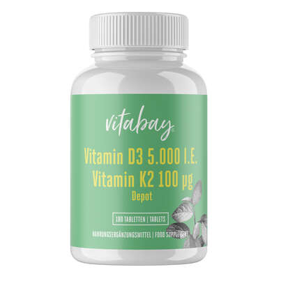 Vitabay Vitamin D3 Depot 5.000 I.E. Vitamin K2 100 μg Tabletten, A-Nr.: 5878262 - 01