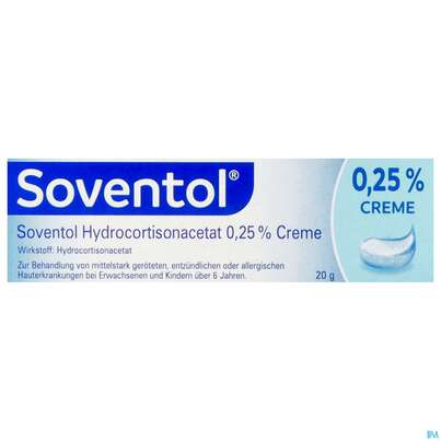 Soventol Hydrocortisonacetat Creme 0,25% 20g, A-Nr.: 5518701 - 01