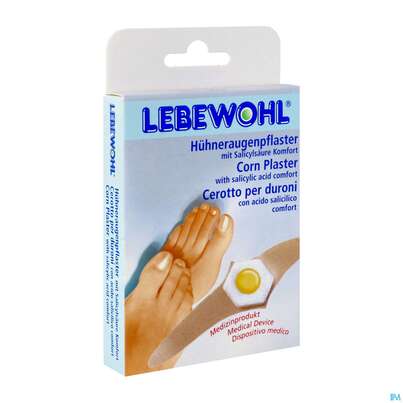 Sie sehen eine Packung Huehneraugen Pflaster Lebewohl Komfort 8st, Produktbild: 02 Huehneraugen Pflaster Lebewohl Komfort 8st, A-Nr.: 5759327 - 02
