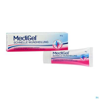Sie sehen eine Packung Medigel Wund +heilgel 20g, Produktbild: 06 Medigel Wund +heilgel 20g, A-Nr.: 5256135 - 06