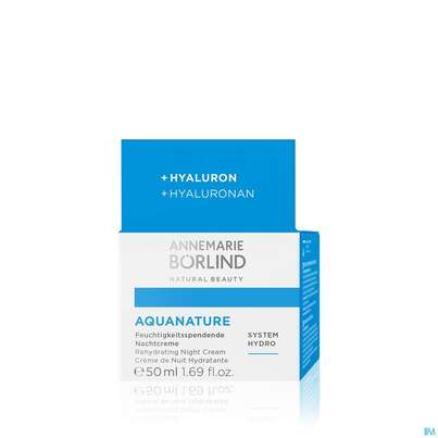 Sie sehen eine Packung Boerlind Aquanature Feuchtigkeit Nacht 60007 50ml, Produktbild: 01 Boerlind Aquanature Feuchtigkeit Nacht 60007 50ml, A-Nr.: 4740395 - 01