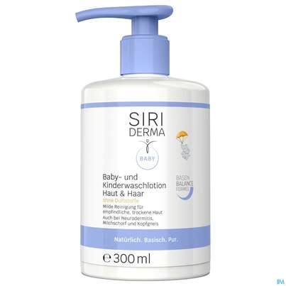 Sie sehen eine Packung Siriderma Baby-& Kinderwaschlotion Haut&haar Ohne Duftstoffe 300ml, Produktbild: 01 Siriderma Baby-& Kinderwaschlotion Haut&haar Ohne Duftstoffe 300ml, A-Nr.: 5662473 - 01