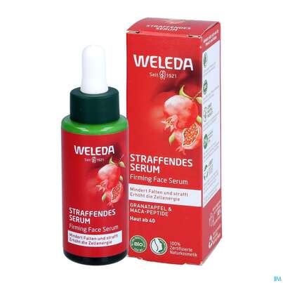 Sie sehen eine Packung Weleda Granatapfel/+maca Peptide Straffendes Serum 30ml, Produktbild: 06 Weleda Granatapfel/+maca Peptide Straffendes Serum 30ml, A-Nr.: 5652664 - 06