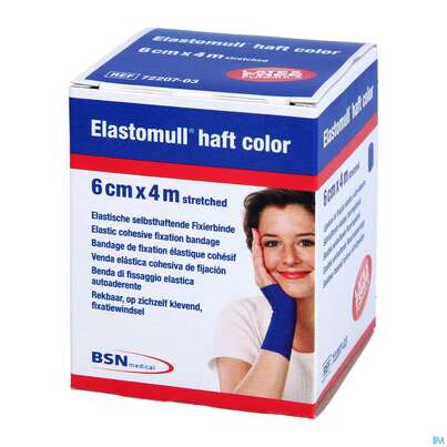 Elastische Binden Elastomull/haft/color Blau 4mx 6cm 1st, A-Nr.: 5427080 - 02