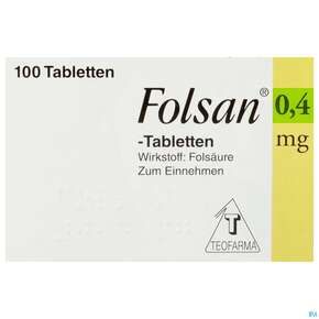 Folsan Tabl 0,4mg 100st, A-Nr.: 2423259 - 01