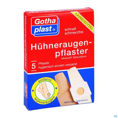 Sie sehen eine Packung Huehneraugen Pflaster Cornplast 2x 6cm 5st, Produktbild: 03 Huehneraugen Pflaster Cornplast 2x 6cm 5st, A-Nr.: 2489347 - 03