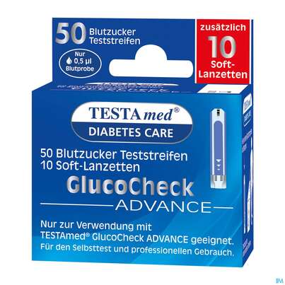 Diagnostika U.zubehoer Testamed Advance Blutzuckerteststreifen +10 Lanzetten 50st, A-Nr.: 5441157 - 02