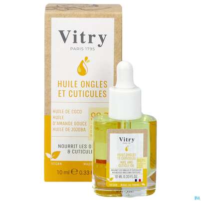 Sie sehen eine Packung Vitry Nagel-und Nagelhautöl 10ml, Produktbild: 11 Vitry Nagel-und Nagelhautöl 10ml, A-Nr.: 4628209 - 11