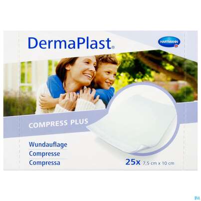 Dermaplast Compress Plus 7,5x10cm 25st, A-Nr.: 4358342 - 01