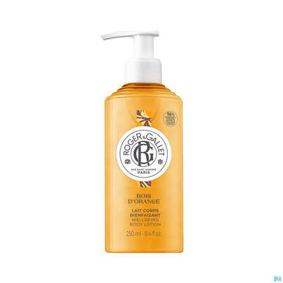 Sie sehen eine Packung Roger & Gallet Bois D Orange Wellbeing Body Lotion 250ml, Produktbild: 01 Roger & Gallet Bois D Orange Wellbeing Body Lotion 250ml, A-Nr.: 5715442 - 01