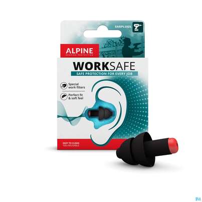 Sie sehen eine Packung Ohrenschutz Alpine Hearing Protection Worksafe 2st, Produktbild: 03 Ohrenschutz Alpine Hearing Protection Worksafe 2st, A-Nr.: 3796264 - 03