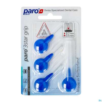 Paro 3star Grip Im Blister X-fine Blau 3,5mm 4st, A-Nr.: 3323353 - 02