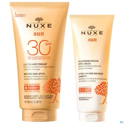 Sie sehen eine Packung Sonnenprodukte Nuxe Sun Lotion/f30 Fa+bod 150ml +nuxe Aftersunsh.100ml 1st, Produktbild: 01 Sonnenprodukte Nuxe Sun Lotion/f30 Fa+bod 150ml +nuxe Aftersunsh.100ml 1st, A-Nr.: 5867241 - 01