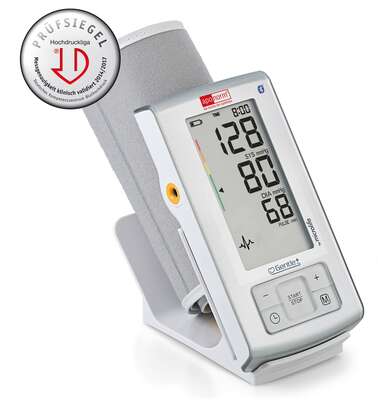 Sie sehen eine Packung aponorm® Basis Plus Bluetooth Blutdruckmessgerät, Produktbild: 01 aponorm® Basis Plus Bluetooth Blutdruckmessgerät, A-Nr.: 4616778 - 01