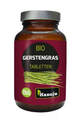 Sie sehen eine Packung Hanoju Gerstengras Tabletten Bio, Produktbild: 01 Hanoju Gerstengras Tabletten Bio, A-Nr.: 4255820 - 01
