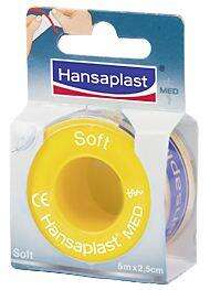 Sie sehen eine Packung Hansaplast Med Soft Fixierpflaster 5m x 2,5cm, Produktbild: 01 Hansaplast Med Soft Fixierpflaster 5m x 2,5cm, A-Nr.: 3417835 - 01
