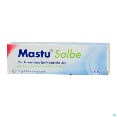 Sie sehen eine Packung Mastu Salbe +haemorrhoiden 30g, Produktbild: 02 Mastu Salbe +haemorrhoiden 30g, A-Nr.: 5646913 - 02
