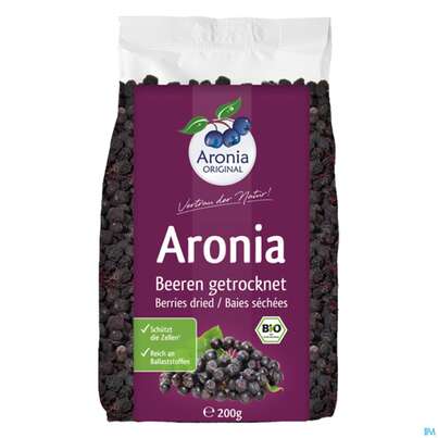 Sie sehen eine Packung Aronia Original Bio Aroniabeeren Getrocknet O.zucker & Ungeschwef. 200g, Produktbild: 03 Aronia Original Bio Aroniabeeren Getrocknet O.zucker & Ungeschwef. 200g, A-Nr.: 4137316 - 03