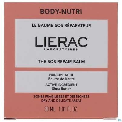 Sie sehen eine Packung Lierac Body-nutri Sos Repairing Balm 30ml, Produktbild: 02 Lierac Body-nutri Sos Repairing Balm 30ml, A-Nr.: 5849763 - 02