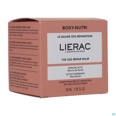 Sie sehen eine Packung Lierac Body-nutri Sos Repairing Balm 30ml, Produktbild: 03 Lierac Body-nutri Sos Repairing Balm 30ml, A-Nr.: 5849763 - 03