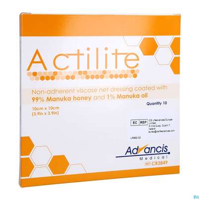 Actilite Antibacterial Manuka Honig Gaze Auflage 10x 10cm 10st, A-Nr.: 4003231 - 03