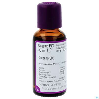 Sie sehen eine Packung Aetherische Oele Taoasis Bio Oregano 30ml, Produktbild: 01 Aetherische Oele Taoasis Bio Oregano 30ml, A-Nr.: 4158270 - 01