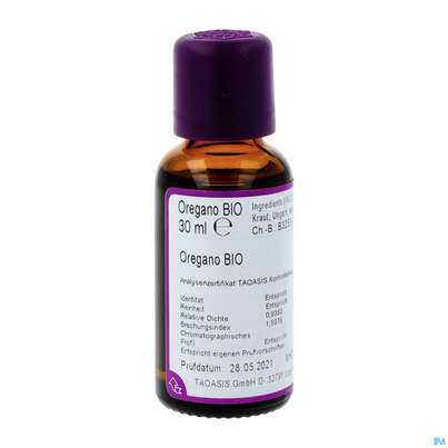 Sie sehen eine Packung Aetherische Oele Taoasis Bio Oregano 30ml, Produktbild: 02 Aetherische Oele Taoasis Bio Oregano 30ml, A-Nr.: 4158270 - 02