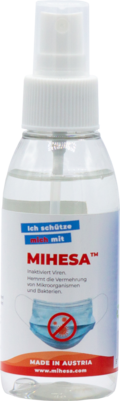 Sie sehen eine Packung Mihesa Desinfektions- und Imprägnierspray für MNS, Produktbild: 01 Mihesa Desinfektions- und Imprägnierspray für MNS, A-Nr.: 5405871 - 01