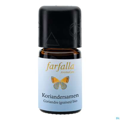 Sie sehen eine Packung Aetherische Oele Farfalla Bio Grand Cru Koriandersamen 5ml, Produktbild: 01 Aetherische Oele Farfalla Bio Grand Cru Koriandersamen 5ml, A-Nr.: 4866529 - 01