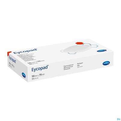 Sie sehen eine Packung Augenkompressen Eycopad Unsteril 56x70mm -hartmann 50st, Produktbild: 01 Augenkompressen Eycopad Unsteril 56x70mm -hartmann 50st, A-Nr.: 1732515 - 01