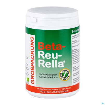 Sie sehen eine Packung Beta-reu-rella-bio Suessalgen Chlorella Pyrenoidosa 2000st, Produktbild: 01 Beta-reu-rella-bio Suessalgen Chlorella Pyrenoidosa 2000st, A-Nr.: 3196110 - 01