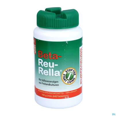 Sie sehen eine Packung Beta-reu-rella-bio Suessalgen Chlorella Pyrenoidosa 640st, Produktbild: 01 Beta-reu-rella-bio Suessalgen Chlorella Pyrenoidosa 640st, A-Nr.: 3196127 - 01
