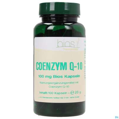 Sie sehen eine Packung Bios Coenzym Q-10 100mg 100 Kapseln, Produktbild: 02 Bios Coenzym Q-10 100mg 100 Kapseln, A-Nr.: 3892878 - 02