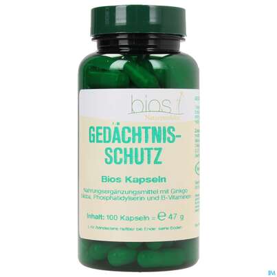 Sie sehen eine Packung Bios Gedächtnis-schutz 100 Kapseln, Produktbild: 01 Bios Gedächtnis-schutz 100 Kapseln, A-Nr.: 4075816 - 01
