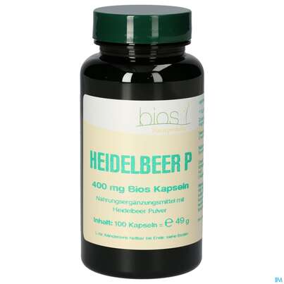 Sie sehen eine Packung Bios Heidelbeer P 100 Kapseln, Produktbild: 02 Bios Heidelbeer P 100 Kapseln, A-Nr.: 3891525 - 02