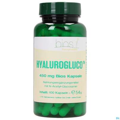 Sie sehen eine Packung Bios Hyalurogluco™ 450mg 100 Kapseln, Produktbild: 02 Bios Hyalurogluco™ 450mg 100 Kapseln, A-Nr.: 3891560 - 02