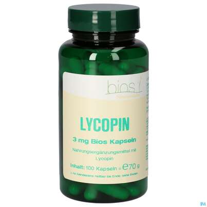 Sie sehen eine Packung Bios Lycopin 3mg 100 Kapseln, Produktbild: 02 Bios Lycopin 3mg 100 Kapseln, A-Nr.: 3892401 - 02