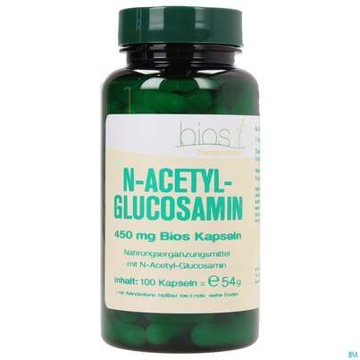 Sie sehen eine Packung Bios N-acetyl-glucosamin 450mg 100 Kapseln, Produktbild: 02 Bios N-acetyl-glucosamin 450mg 100 Kapseln, A-Nr.: 3892565 - 02