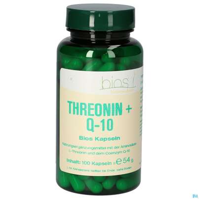 Sie sehen eine Packung Bios Threonin + Q10 100 Kapseln, Produktbild: 02 Bios Threonin + Q10 100 Kapseln, A-Nr.: 4247080 - 02