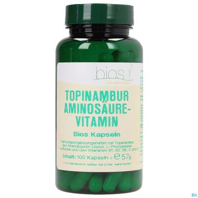 Sie sehen eine Packung Bios Topinambur-aminosäure-vitamin 100 Kapseln, Produktbild: 02 Bios Topinambur-aminosäure-vitamin 100 Kapseln, A-Nr.: 3893292 - 02