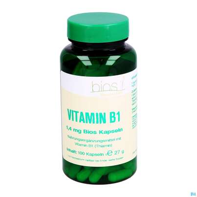 Sie sehen eine Packung Bios Vitamin B1 1,4mg 100 Kapseln, Produktbild: 03 Bios Vitamin B1 1,4mg 100 Kapseln, A-Nr.: 3893412 - 03