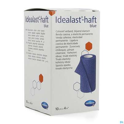 Sie sehen eine Packung Elastische Binden Idealast/haft Kohaesiv/color Blau 4mx 10cm 1st, Produktbild: 02 Elastische Binden Idealast/haft Kohaesiv/color Blau 4mx 10cm 1st, A-Nr.: 4174607 - 02
