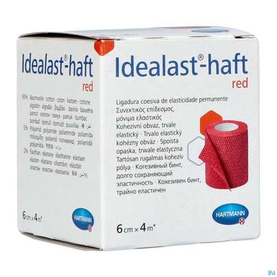 Elastische Binden Idealast/haft Kohaesiv/color Rot 4mx 6cm 1st, A-Nr.: 4174636 - 03