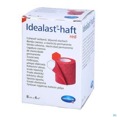 Sie sehen eine Packung Elastische Binden Idealast/haft Kohaesiv/color Rot 4mx 8cm 1st, Produktbild: 03 Elastische Binden Idealast/haft Kohaesiv/color Rot 4mx 8cm 1st, A-Nr.: 4174642 - 03
