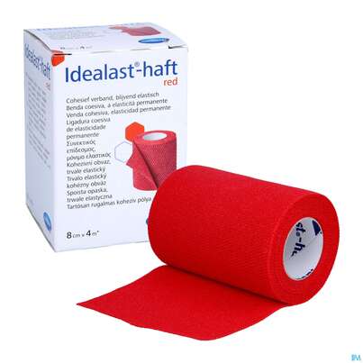 Sie sehen eine Packung Elastische Binden Idealast/haft Kohaesiv/color Rot 4mx 8cm 1st, Produktbild: 06 Elastische Binden Idealast/haft Kohaesiv/color Rot 4mx 8cm 1st, A-Nr.: 4174642 - 06