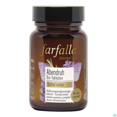 Sie sehen eine Packung Farfalla Abendruh Bio-tabl Schlaf Schoen 80st, Produktbild: 01 Farfalla Abendruh Bio-tabl Schlaf Schoen 80st, A-Nr.: 5675524 - 01