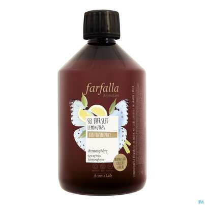Sie sehen eine Packung Farfalla Bio-raumspray Atmosphere Lemongrass Nf 500ml, Produktbild: 01 Farfalla Bio-raumspray Atmosphere Lemongrass Nf 500ml, A-Nr.: 4908239 - 01