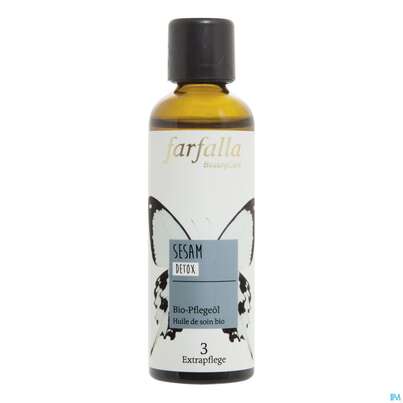 Sie sehen eine Packung Farfalla Pflegeoel/bio Sesam Detox 75ml, Produktbild: 01 Farfalla Pflegeoel/bio Sesam Detox 75ml, A-Nr.: 4860656 - 01